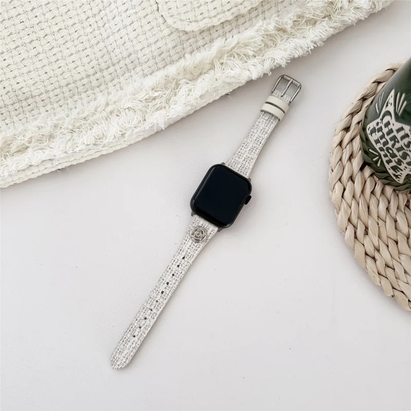 Apple Watch 49mm / 45mm / 44mm / 42mm Wrist Strap with Camellia Decor