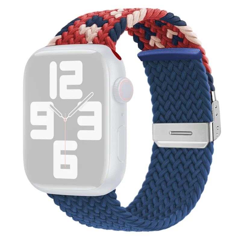 Apple Watch 49mm / 45mm / 44mm / 42mm Nylon Bracelet Strap - Red+Blue