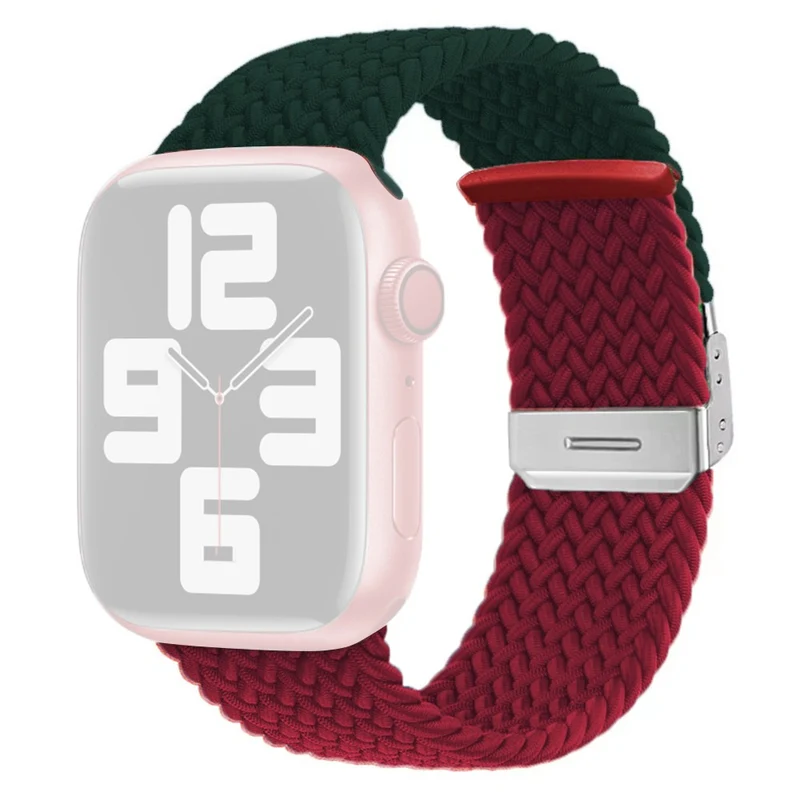 Apple Watch 49mm / 45mm / 44mm / 42mm Nylon Bracelet Strap - Red+Blue