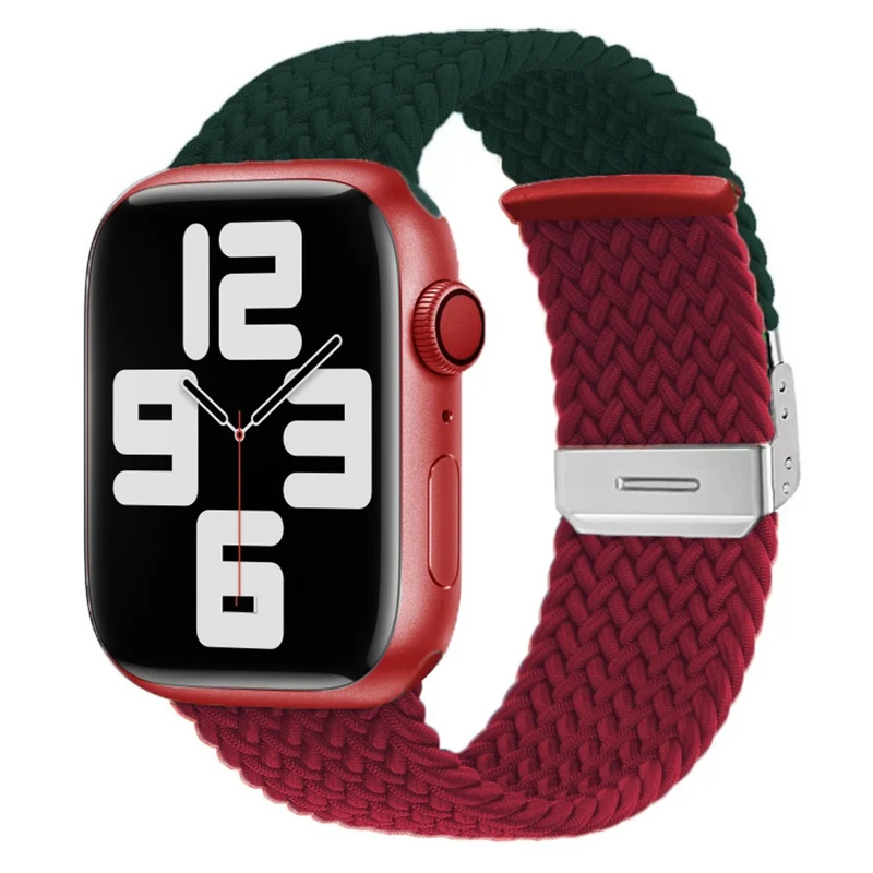 Apple Watch 49mm / 45mm / 44mm / 42mm Nylon Bracelet Strap - Red+Blue