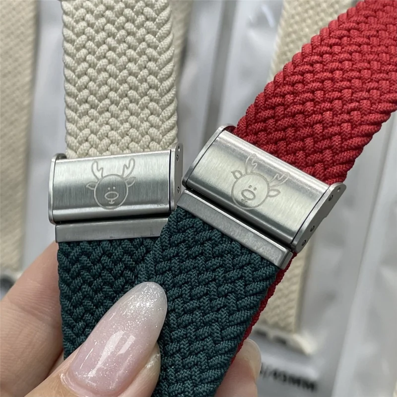 Apple Watch 49mm / 45mm / 44mm / 42mm Nylon Bracelet Strap - Red+Blue