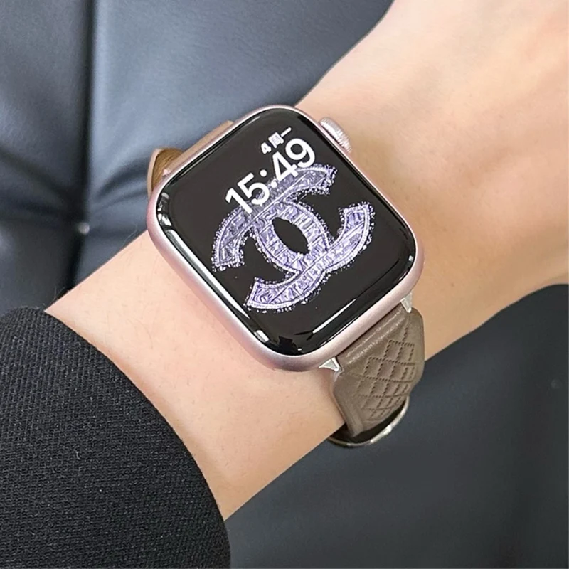 Apple Watch 49mm / 45mm / 44mm / 42mm Cowhide Leather Bracelet Strap