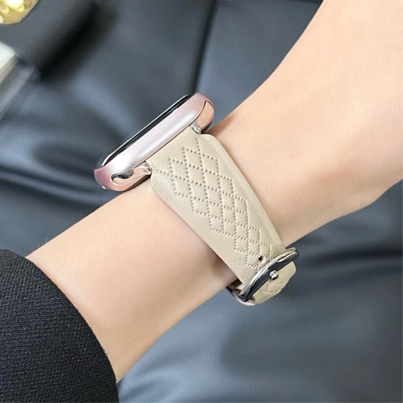 Apple Watch 49mm / 45mm / 44mm / 42mm Cowhide Leather Bracelet Strap