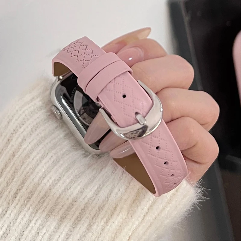 Apple Watch 49mm / 45mm / 44mm / 42mm Cowhide Leather Bracelet Strap