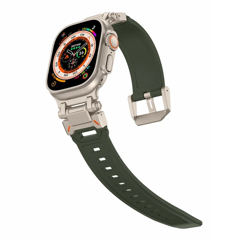 Apple Watch 49mm / 45mm / 44mm / 42mm Silicone Strap - Black+Starlight