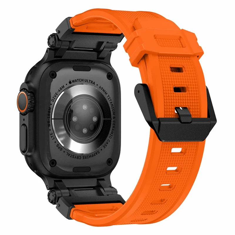 Apple Watch 49mm / 45mm / 44mm / 42mm Silicone Strap - Black+Starlight