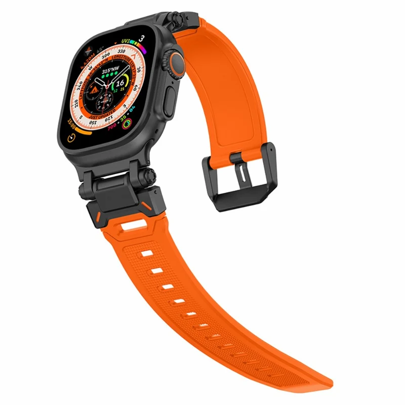 Apple Watch 49mm / 45mm / 44mm / 42mm Silicone Strap - Black+Starlight