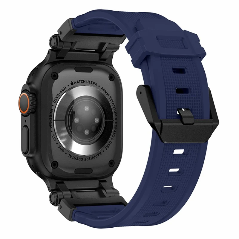 Apple Watch 49mm / 45mm / 44mm / 42mm Silicone Strap - Black+Starlight