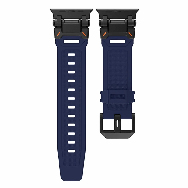 Apple Watch 49mm / 45mm / 44mm / 42mm Silicone Strap - Black+Starlight