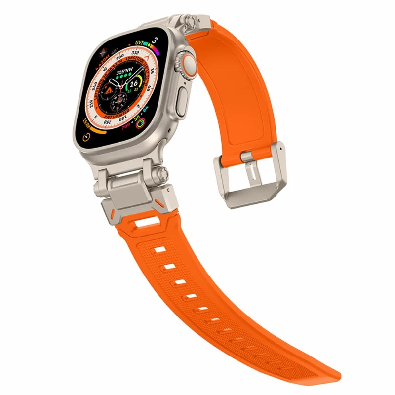 Apple Watch 49mm / 45mm / 44mm / 42mm Silicone Strap - Black+Starlight