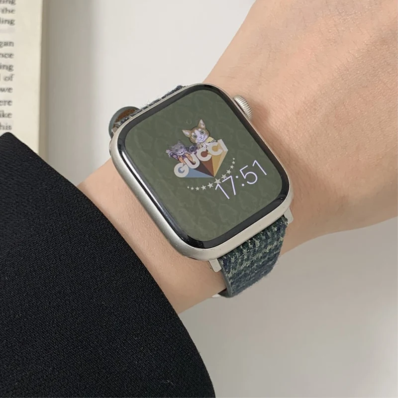 Apple Watch 49mm / 45mm / 44mm / 42mm Woolen Watch Band - Black Coffee