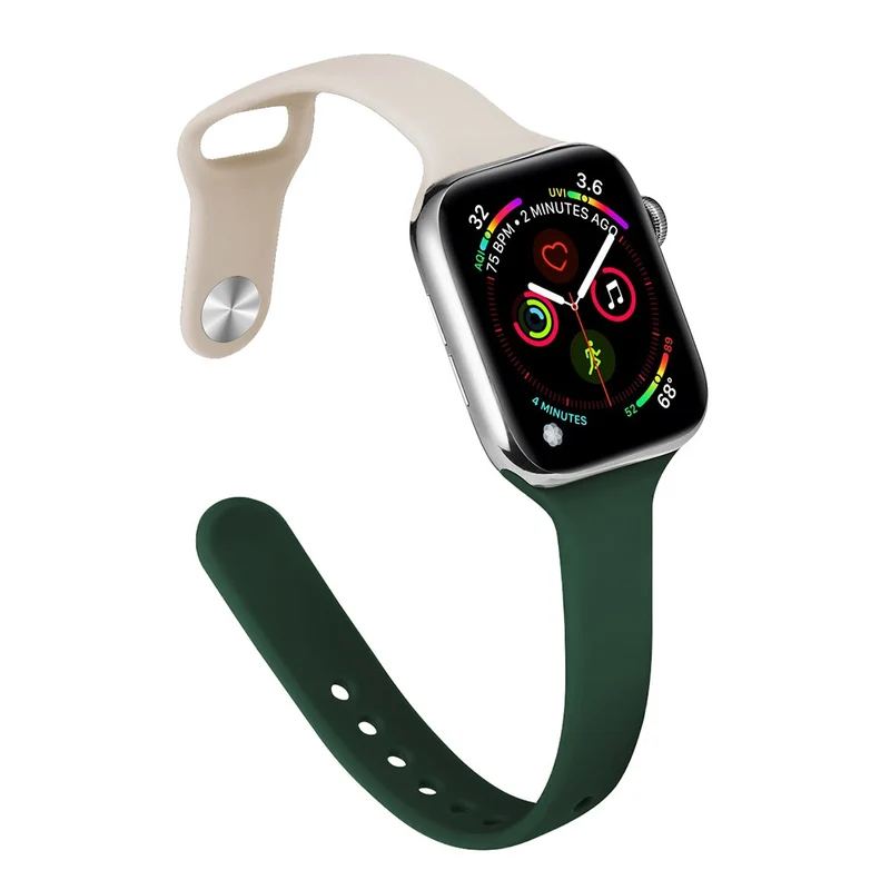 Apple Watch 49mm / 45mm / 44mm / 42mm Slim Silicone Bands - Dark Green