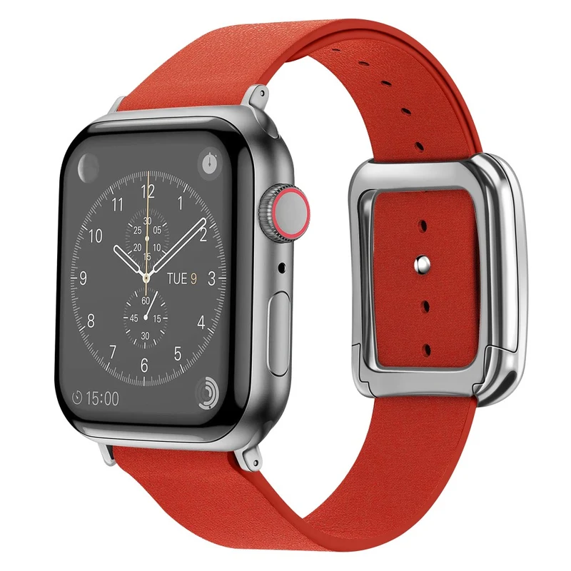 Apple Watch 49mm / 45mm / 44mm / 42mm Men's Watch Band Leather Strap - Dark Green