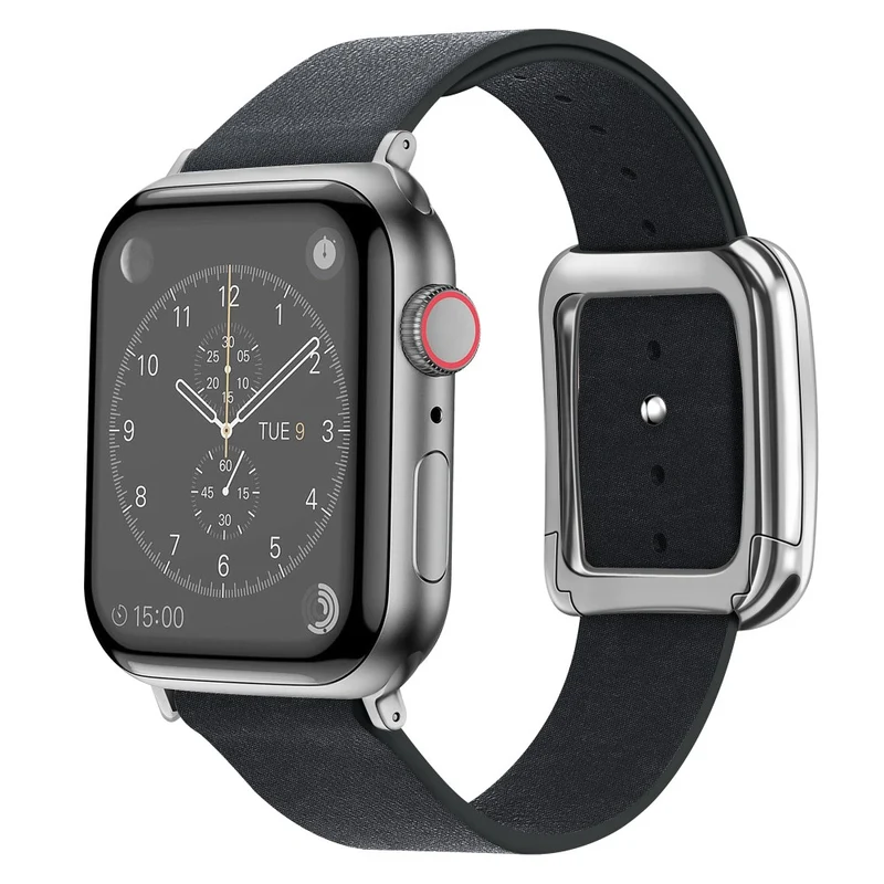 Apple Watch 49mm / 45mm / 44mm / 42mm Men's Watch Band Leather Strap - Dark Green