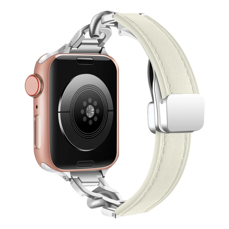 Apple Watch Series 49mm - 45mm - 44mm - 42mm Universal Magnetic Watch Band Strap - Tan