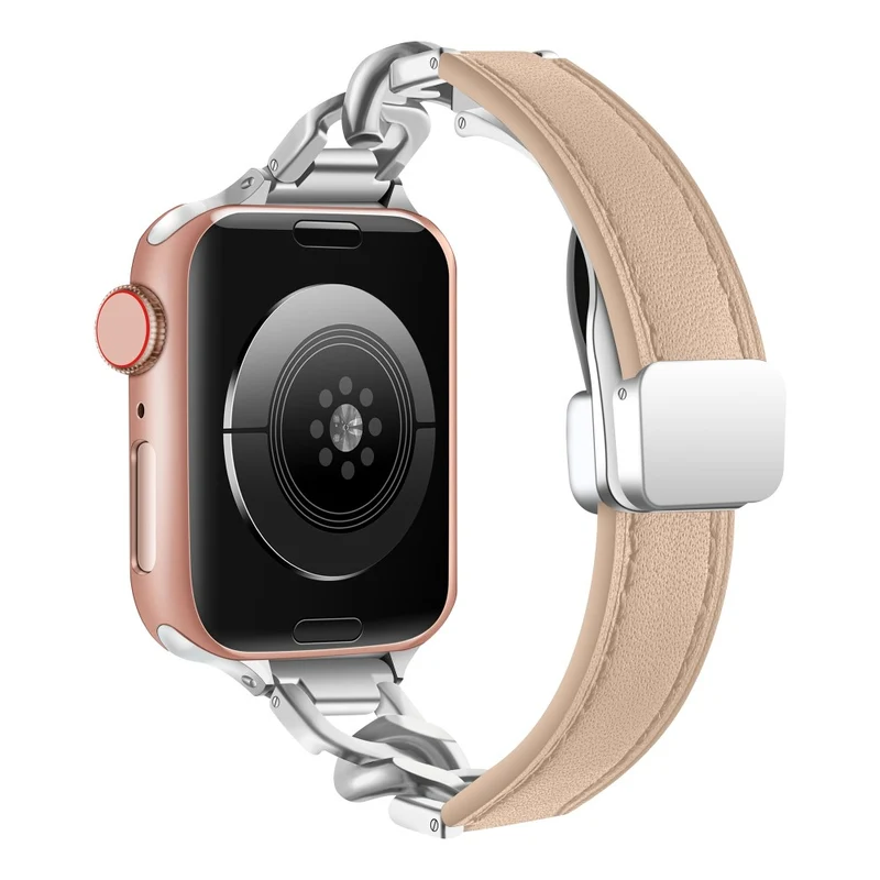 Apple Watch Series 49mm - 45mm - 44mm - 42mm Universal Magnetic Watch Band Strap - Tan