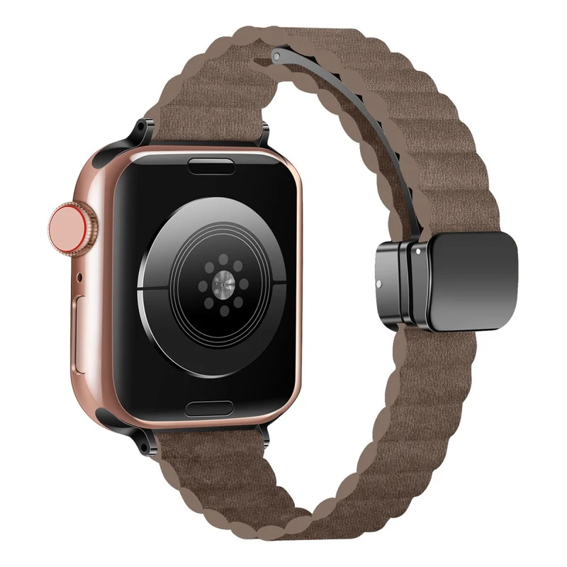 Apple Watch Series 49mm - 45mm - 44mm - 42mm Universal Slim Magnetic Watch Band - Light Tan