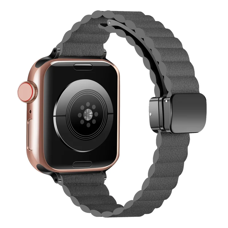 Apple Watch Series 49mm - 45mm - 44mm - 42mm Universal Slim Magnetic Watch Band - Light Tan