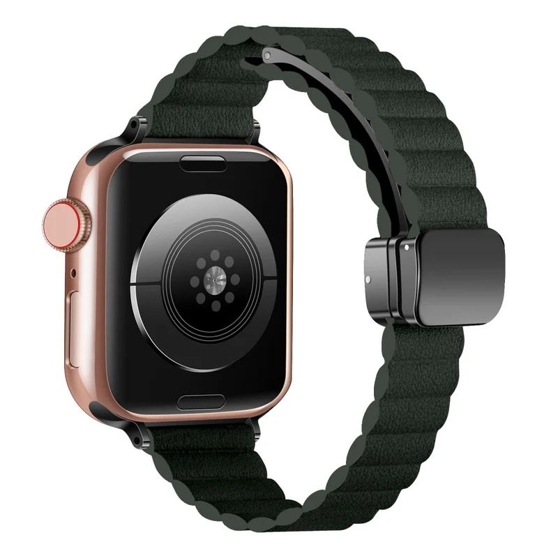 Apple Watch Series 49mm - 45mm - 44mm - 42mm Universal Slim Magnetic Watch Band - Light Tan