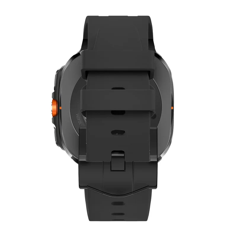 Bandz Samsung Galaxy Watch Ultra 2 Silikonarmband Luxus Liquid (Orange/Schwarz)