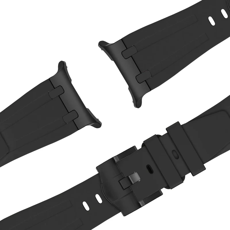 Bandz Samsung Galaxy Watch Ultra 2 Silikonarmband Luxus Liquid (Orange/Schwarz)