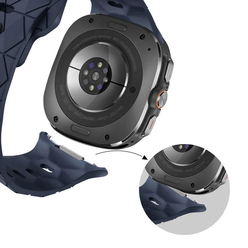 Samsung Galaxy Watch Ultra 2 Silikonarmband Hexagons (Dunkelblau)