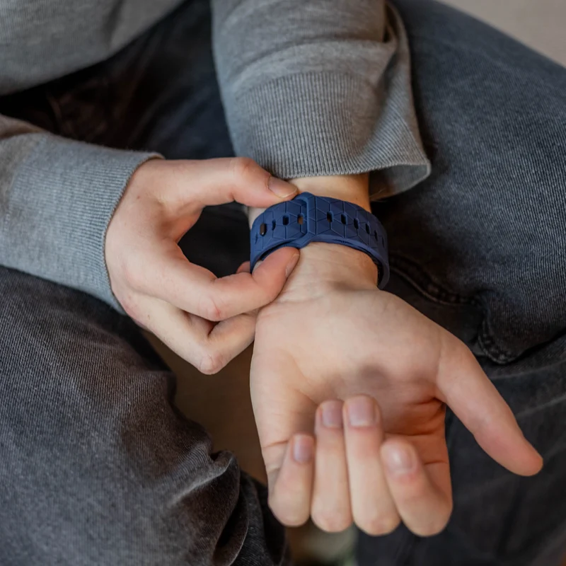 Samsung Galaxy Watch Ultra 2 Silikonarmband Hexagons (Dunkelblau)