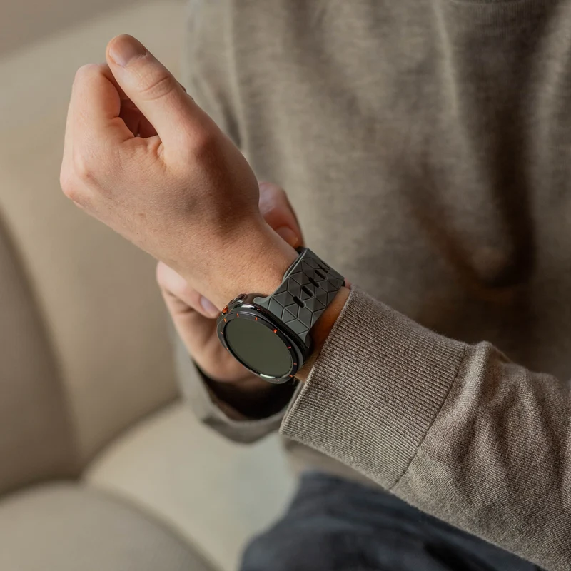 Samsung Galaxy Watch Ultra 2 Silikonarmband Hexagons (Dunkelgrau)