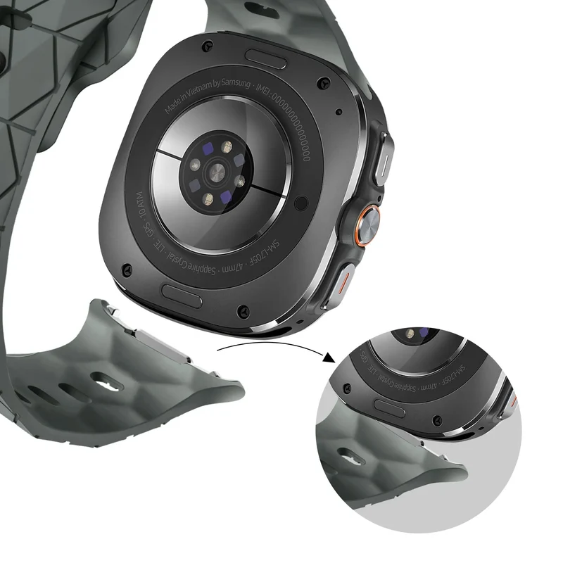 Samsung Galaxy Watch Ultra 2 Silikonarmband Hexagons (Dunkelgrau)