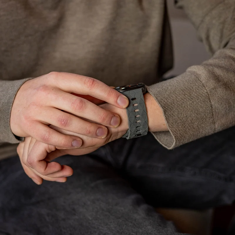 Samsung Galaxy Watch Ultra 2 Silikonarmband Hexagons (Dunkelgrau)