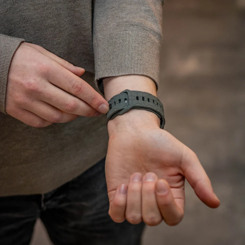 Samsung Galaxy Watch Ultra 2 Silikonarmband Hexagons (Dunkelgrau)
