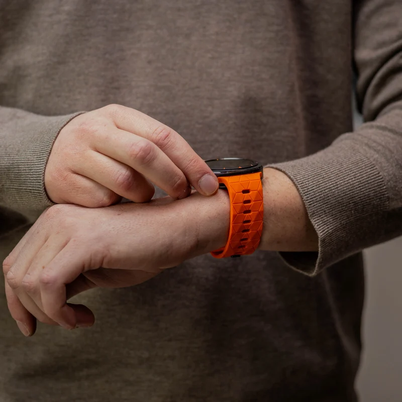 Samsung Galaxy Watch Ultra 2 Silikonarmband Hexagons (Orange)