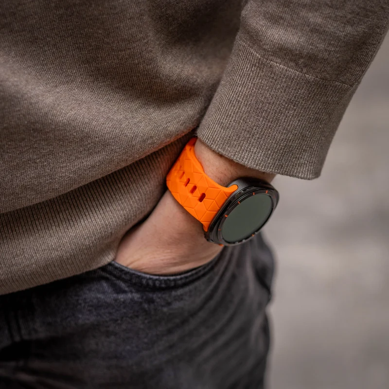 Samsung Galaxy Watch Ultra 2 Silikonarmband Hexagons (Orange)