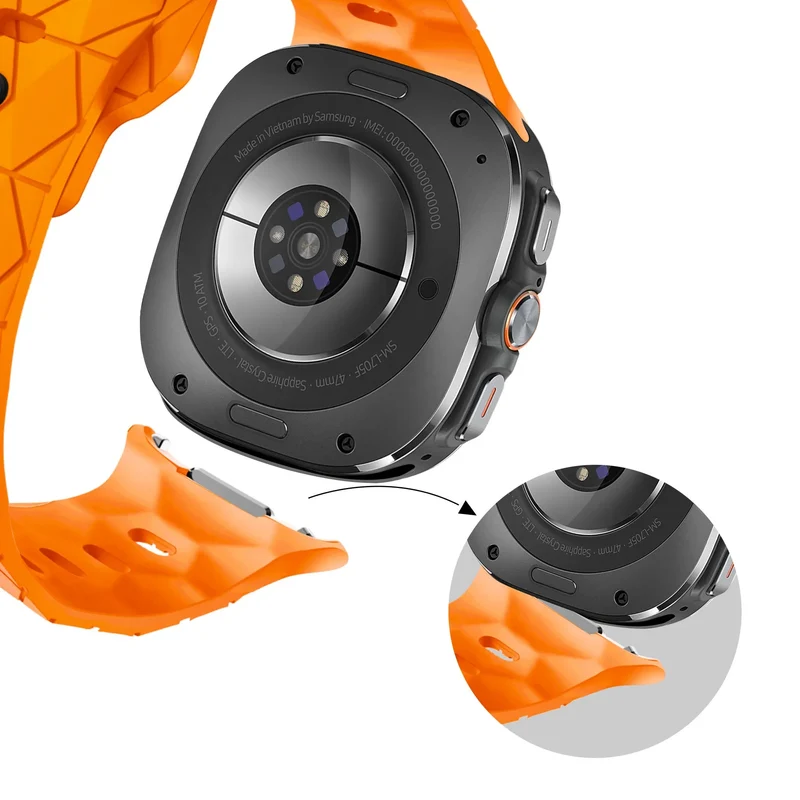Samsung Galaxy Watch Ultra 2 Silikonarmband Hexagons (Orange)