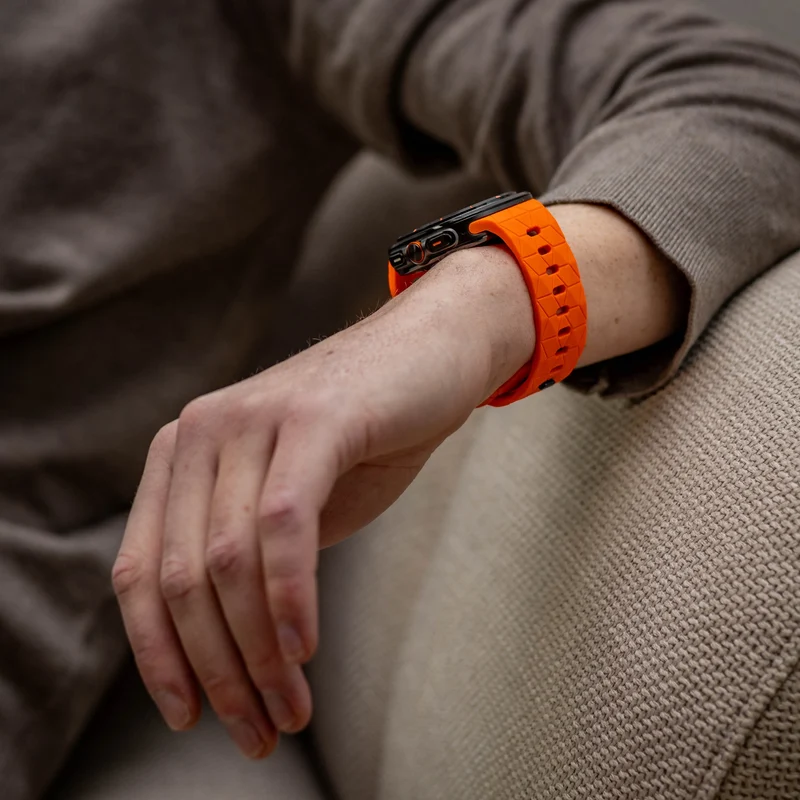 Samsung Galaxy Watch Ultra 2 Silikonarmband Hexagons (Orange)