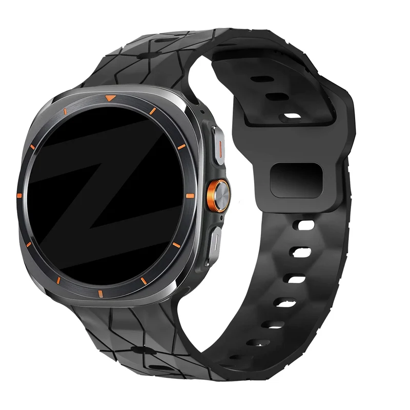Samsung Galaxy Watch Ultra 2 Silikonarmband Hexagons (Schwarz)