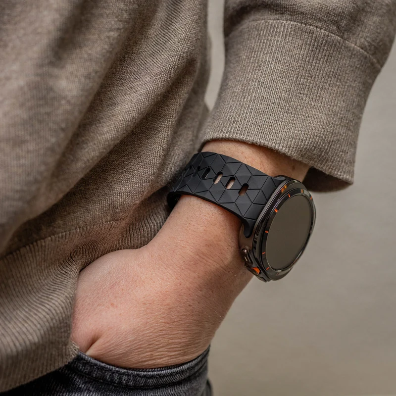 Samsung Galaxy Watch Ultra 2 Silikonarmband Hexagons (Schwarz)