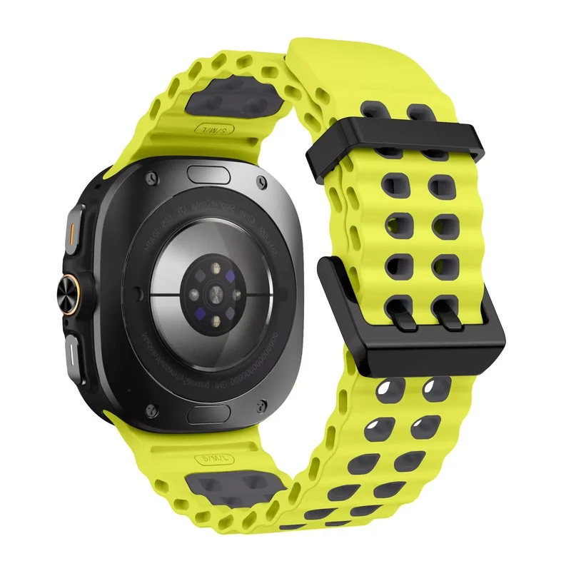 Samsung Galaxy Watch Ultra 2 Wave Silikonarmband Duo (Limette/Dunkelgrau)