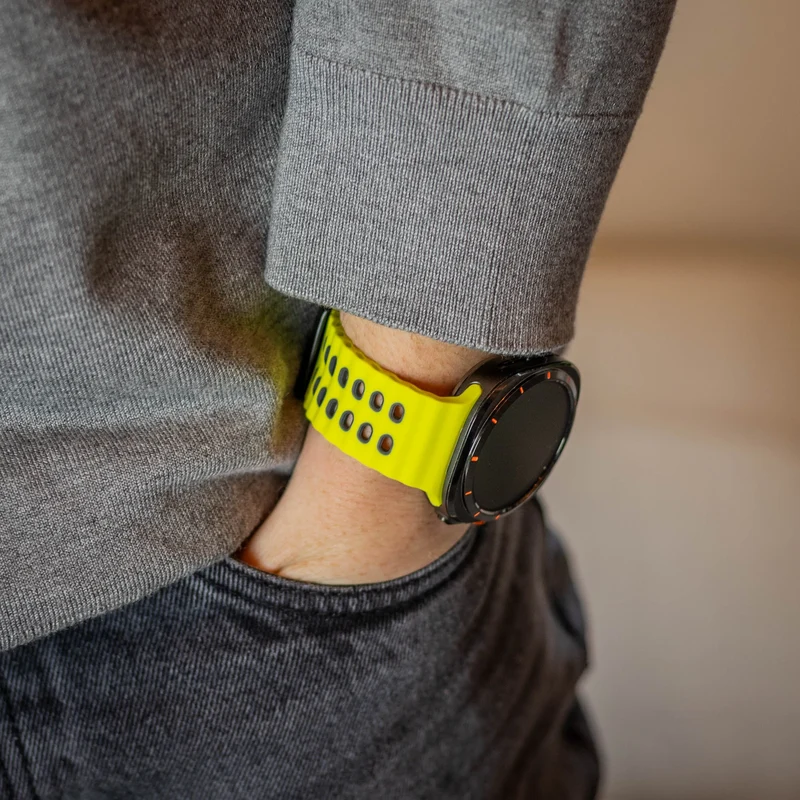 Samsung Galaxy Watch Ultra 2 Wave Silikonarmband Duo (Limette/Dunkelgrau)