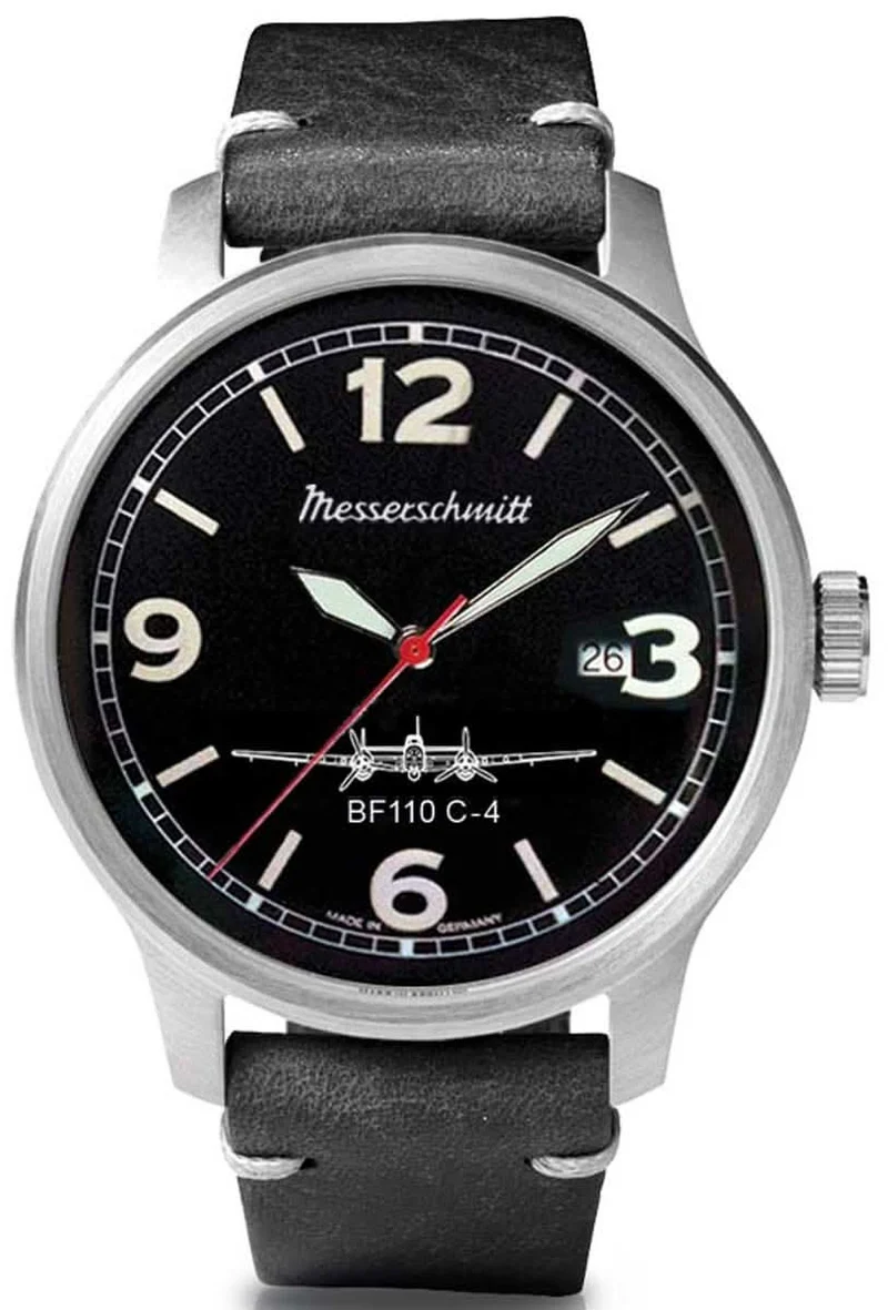 Messerschmitt BF110 BF110-ALU-L Herrenuhr • Flieger-Design • Made in Germany