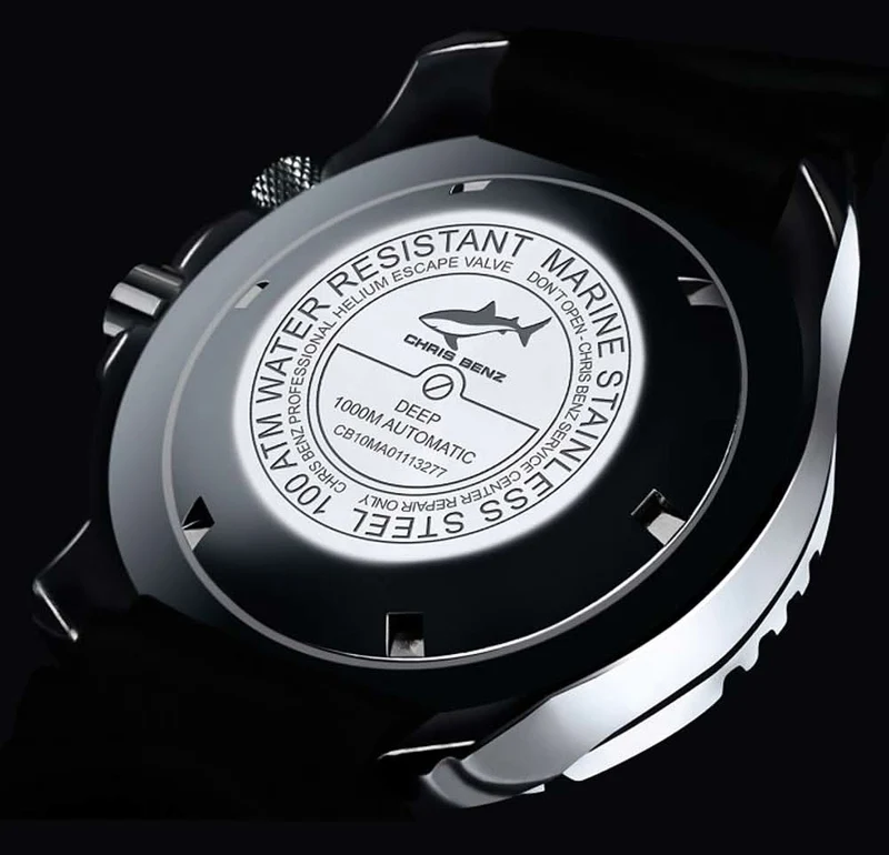 Chris Benz Deep 1000M Automatic CB-1000A-B-MB Herrenuhr • 1000m Wasserdicht • Saphirglas