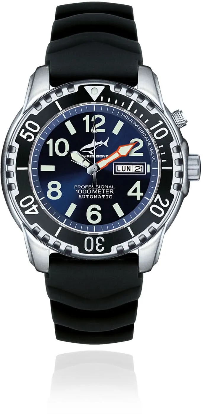 Chris Benz Deep 1000M Automatic CB-1000A-B-KBS Herrenuhr • 1000m wasserdicht • Saphirglas