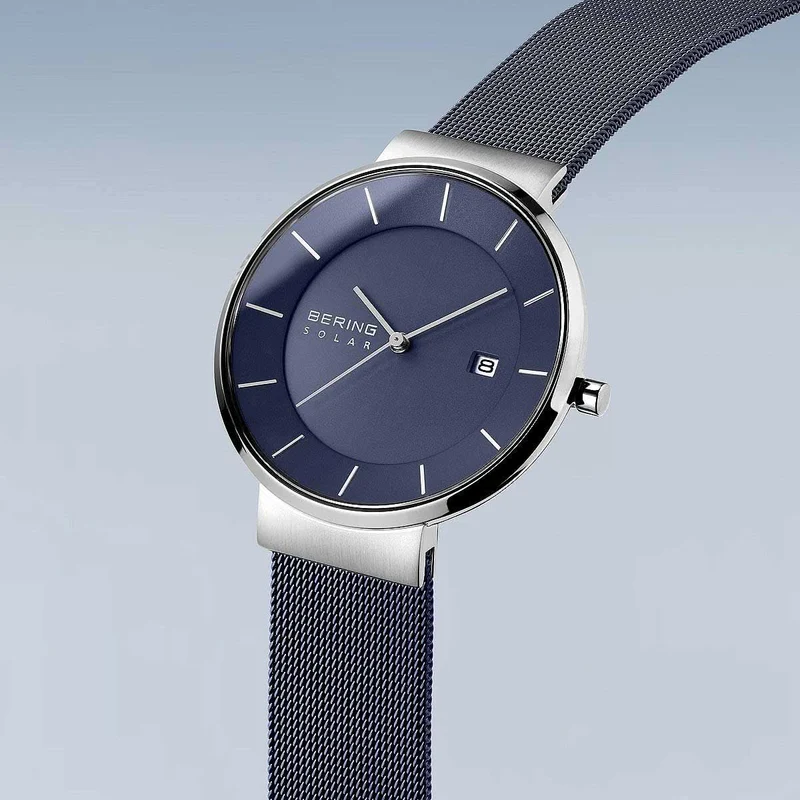 Bering Solar 14639-307 Herrenuhr • Kratzfestes Saphirglas • Feines Milanaise-Armband