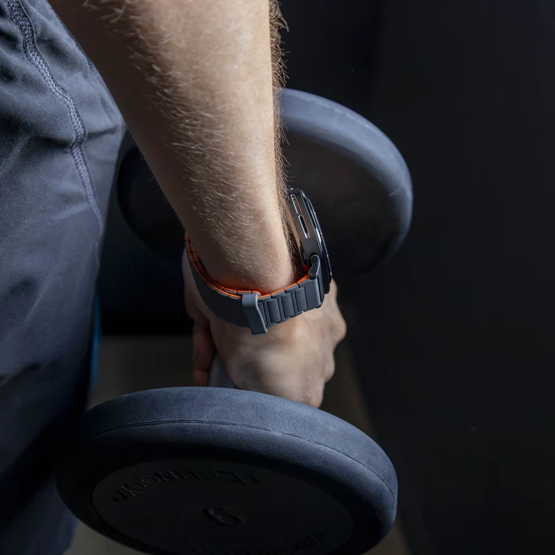 Samsung Galaxy Watch Ultra 2 Magnetisches Silikonarmband (Grau/Orange)