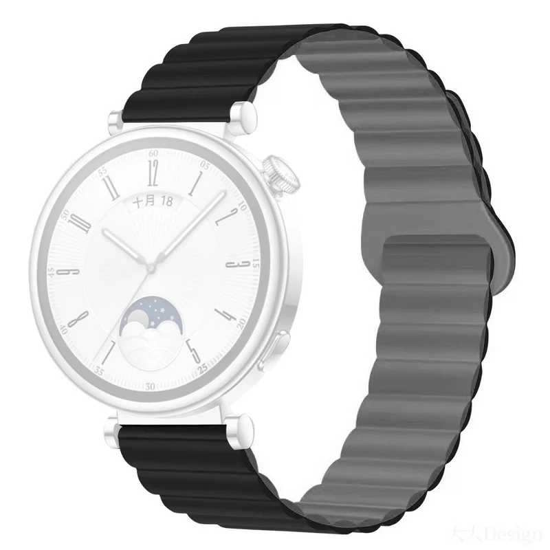 Garmin Forerunner 265S / 255S / Venu 2S Silicone Watch Band 18mm Magnetic Wrist Strap - Antique White / Haze Blue