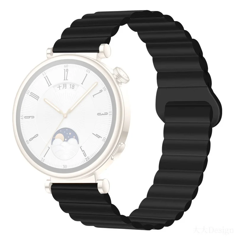 Garmin Forerunner 265S / 255S / Venu 2S Silicone Watch Band 18mm Magnetic Wrist Strap - Antique White / Haze Blue