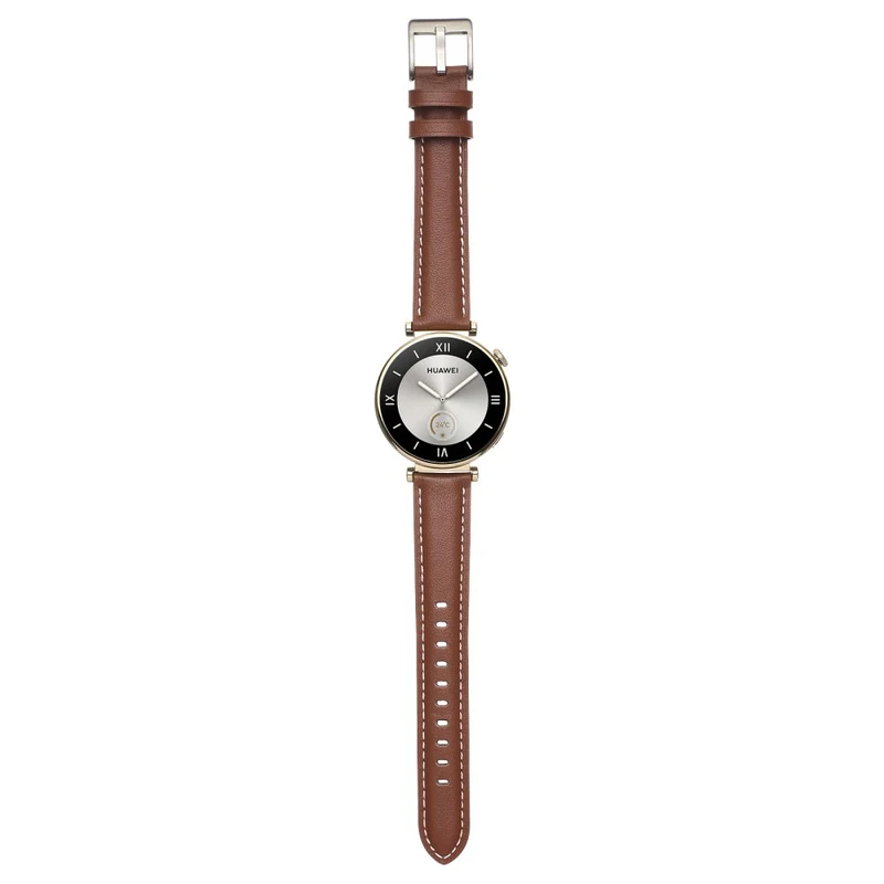 18mm Watch Strap for Huawei Watch GT 4 41mm / Garmin Venu 3S Genuine Cow Leather Watch Band - Dark Grey