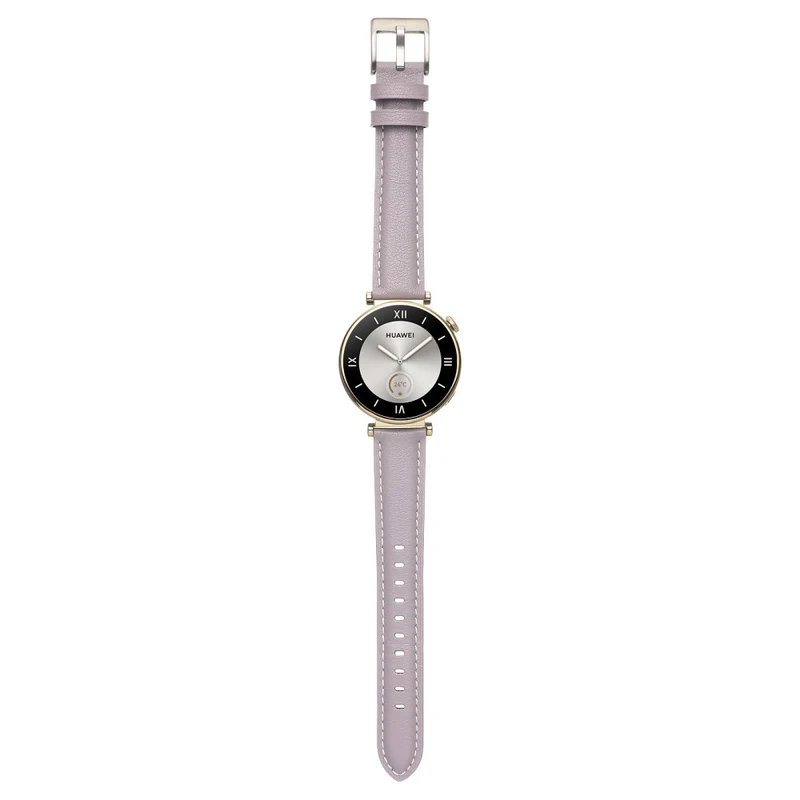 18mm Watch Strap for Huawei Watch GT 4 41mm / Garmin Venu 3S Genuine Cow Leather Watch Band - Dark Grey