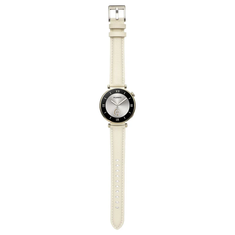 18mm Watch Strap for Huawei Watch GT 4 41mm / Garmin Venu 3S Genuine Cow Leather Watch Band - Dark Grey