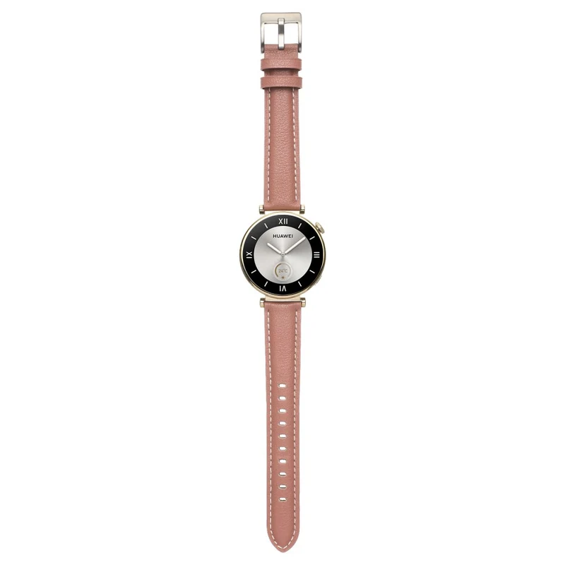 18mm Watch Strap for Huawei Watch GT 4 41mm / Garmin Venu 3S Genuine Cow Leather Watch Band - Dark Grey